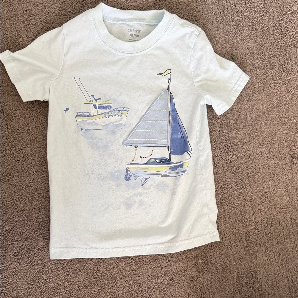Carter's White Tee with Nautical Print